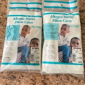 Set of 2 Allergen Barrier Pillow Cover - White Standard Size Pillow
